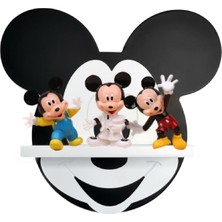 Famesmob Mickey Mouse Çocuk Odası Rafı Siyah - Beyaz