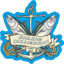 Sticker Atölyesi Deniz-Gemi-Tekne-Balık-Çapa STICKER-20695