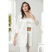 Pierre Cardin  Kadife Saten 3'lü Pijama Takım  - 2075