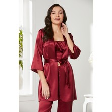 Pierre Cardin  Kadife Saten 3'lü Pijama Takım  - 2075