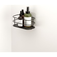 Tekno-tel Teknotel Yapışkanlı Banyo&mutfak Rafı Mat Siyah Grena Seri ST121