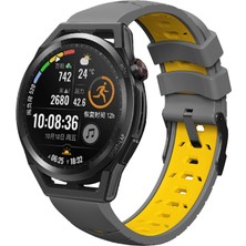 PLZ Shop Huawei İçin Silikon Saat Bandı Gt Runner Gri Sarı (Yurt Dışından)