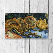 Vagonik Van Gogh Ayçiçekleri Dijital Baskılı 50X70CM Dekoratif Çok Amaçlı Iç ve Dış Kapı Paspası