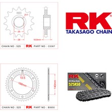 RK Bmw F 800 Gs Adventure Rk X-Ring Zincir Dişli Set 525 Xso 17/42 T   2013  - 2017
