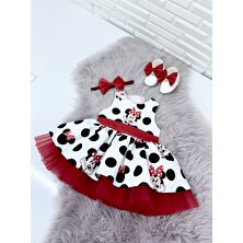 Almira Tasarım Kırmızı Mini Mouseelbise