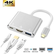 Macbook 3 In 1 Type-C To Hdmı USB 3.0 Çevirici Dönüştürücü Adaptör