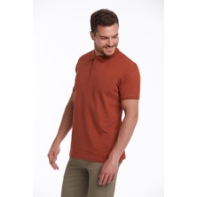 Hatemoğlu Erkek Kiremit Regular Fit %100 Pamuk Polo Yaka Tişört