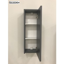 Özceden Çok Amaçlı Banyo Boy Dolabı 70 cm Mdf Antrasit Gri Mat Renkli