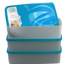 Hobby Life Alaska Nofrost Saklama Kabı 2 Litre 3'lü Mavi