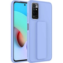 Case 4U Xiaomi Redmi Note 11 Pro 5g Kılıf Stand Olabilen Mat Yüzey Kaliteli TPU Silikon Qstand Arka Kapak Lila