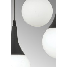 Esslight Mila 3'lü Modern Beyaz Glop Camlı Sarkıt Avize