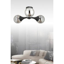 ESSLİGHT EVA 3 LÜ PLAFONYER AVİZE (FÜME CAMLI) SALON MUTFAK YATAK ODASI GENÇ ODASI OFİS