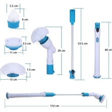 Buyfun Elektrikli Şarj Edilebilir Banyo Temizlik Fırça Seti - Mavi (Yurt Dışından)