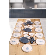 Keramika Buket'in Evi 12 Kişilik Blue Magic Kaktüs Kahvaltı Seti