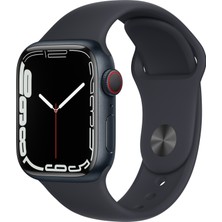 Apple Watch Series 7 Gps + Cellular, 41MM Siyah Alüminyum Kasa ve Siyah Spor Kordon - MKHQ3TU/A