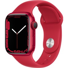 Apple Watch Series 7 Gps + Cellular, 41MM Kırmızı Alüminyum Kasa ve Kırmızı Spor Kordon - MKHV3TU/A