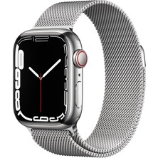 Apple Watch Series 7 Gps + Cellular, 41MM Gümüş Rengi Paslanmaz Çelik Kasa ve Gümüş Milano Loop MKHX3TU/A