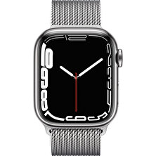 Apple Watch Series 7 Gps + Cellular, 41MM Gümüş Rengi Paslanmaz Çelik Kasa ve Gümüş Milano Loop MKHX3TU/A