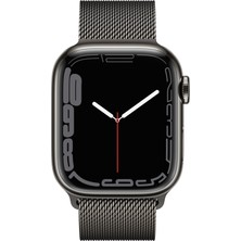 Apple Watch Series 7 Gps + Cellular, 41MM Grafit Paslanmaz Çelik Kasa ve Grafit Milano Loop MKJ23TU/A