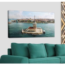 Aydın Ticaret Kızkulesi ve Üsküdar Kuşbakışı Manzarası Dekoratif Kanvas Tablo 1208