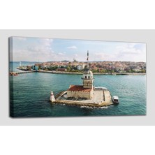 Aydın Ticaret Kızkulesi ve Üsküdar Kuşbakışı Manzarası Dekoratif Kanvas Tablo 1208