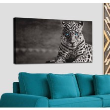 Dünyatablo Mavi Gözlü Leopar Dekoratif Kanvas Tablo 1162