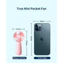 Chronus Mini El Fanı, Askılı Taşınabilir Pille Çalışan Fan, 3000MAH Şarj Edilebilir Pilli Kişisel Cep Fanı, 5-10 Saat Çalışma Süresi (Pembe)