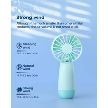 Chronus Mini El Tipi Fan, Askılı Taşınabilir Pille Çalışan Fan, 3000MAH Şarj Edilebilir Pilli Kişisel Cep Fanı, 5-10 Saat Çalışma Süresi (Yeşil)