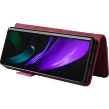 Plz Shop Samsung Galaxy Z Fold2 5g Kırmızı Manyetik Toka Deri Kılıf (Yurt Dışından)