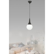 Esslight Mila Tekli Modern Beyaz Glop Camlı Sarkıt Avize