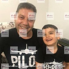 Modavals Pilot/co-Pilot Baba Çocuk T-Shirt Aile Kombin - Siyah