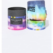 Paul Kenzie Smile - Dye Unisex Batik Desenli Dikişsiz Tenis Çorap - Happiness