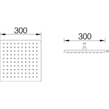 Fause Tepe Duş Başlığı Kare Slim 304 Metal 30X30 cm