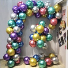 Best Parti Krom Balon Metalik Parlak Karışık 50 Adet