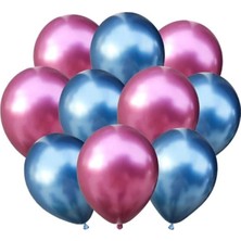Best Parti Pembe-Mavi Krom Balon 30 Adet