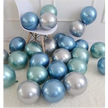 Best Parti Krom Parlak Yeşil-Mavi-Gümüş Renk 40 Adet