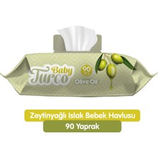 Baby Turco Islak Havlu Mendil 90 Yaprak Zeytinyağlı 12 Li Set 1080 Yaprak Plastik Kapaklı