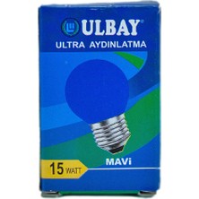 Ulbay 15W 230V E27 Mavi Cam Halojen Top Ampul