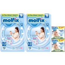Molfix Bebek Bezi Beden:3 (4-9kg) Midi 224 Adet Ekonomik Ultra Fırsat Pk+6 Adet Islak Mendil