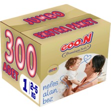 Goon Premium Soft Bebek Bezi Beden:1 (2-5kg) Yeni Doğan 300 Adet Jumbo Ekstra Pk