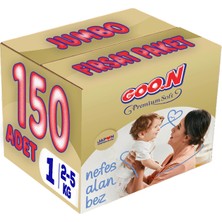 Goon Premium Soft Bebek Bezi Beden:1 (2-5kg) Yeni Doğan 150 Adet Jumbo Fırsat Pk