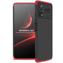 CoverZone Xiaomi Poco X4 Pro 5g ile Uyumlu Kılıf Soft Hard Koruma Ays Siyah-Kırmızı