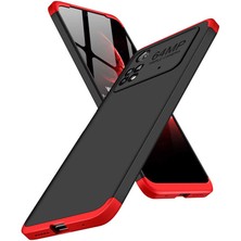 CoverZone Xiaomi Poco X4 Pro 5g ile Uyumlu Kılıf Soft Hard Koruma Ays Kırmızı-Mavi