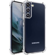 CoverZone Galaxy S22 Plus ile Uyumlu Kılıf Kamera Korumalı Clear Anti-Shock Sert Arka Kapak Şeffaf