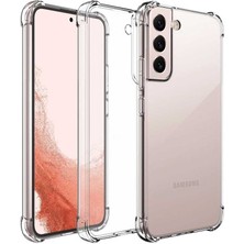 CoverZone Galaxy S22 Plus ile Uyumlu Kılıf Kamera Korumalı Clear Anti-Shock Sert Arka Kapak Şeffaf