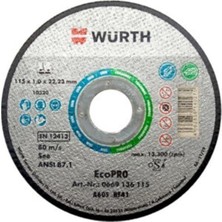 Würth Kesme Taşı Paslanmaz Çelik Demir Metal 115*1 mm 25 Adet