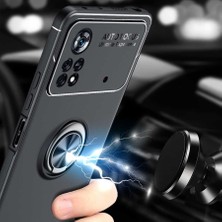 Casestreet Xiaomi Poco M4 Pro 4g Kılıf Ravel Silikon Yüzüklü Mıknatıslı Kamera Korumalı Lacivert