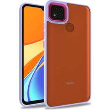 Casestreet Xiaomi Redmi 9c Kılıf Flora Sert Silikon Arkası Cam Şeffaf Mor