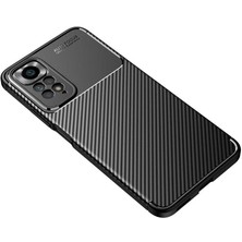 Casestreet Xiaomi Redmi Note 11 Global Kılıf Negro Karbon Kamera Korumalı Silikon+Nano Glass Siyah