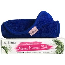 Saahana Tekrar Kullanılabilir Makyaj,Yüz,Cilt ve Maske Temizleyici Havlu/Mikrofiber Temizleme Mendili Mavi